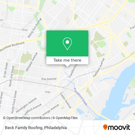 Beck Family Roofing map