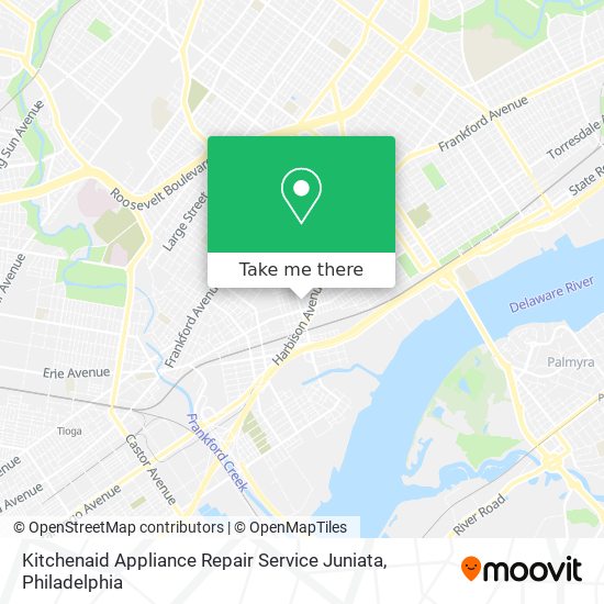 Mapa de Kitchenaid Appliance Repair Service Juniata