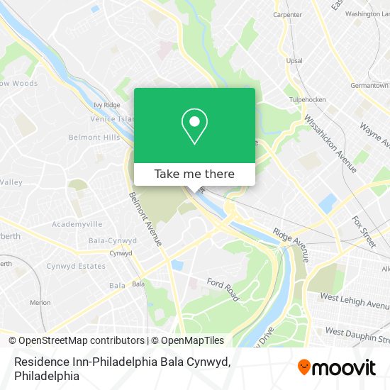 Residence Inn-Philadelphia Bala Cynwyd map
