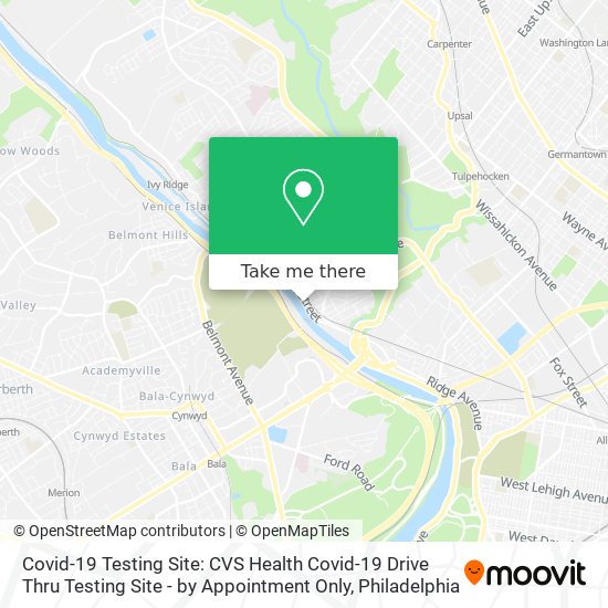 Mapa de Covid-19 Testing Site: CVS Health Covid-19 Drive Thru Testing Site - by Appointment Only