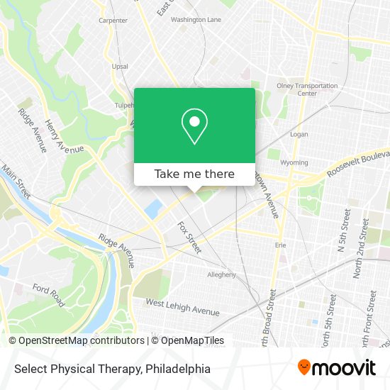 Mapa de Select Physical Therapy