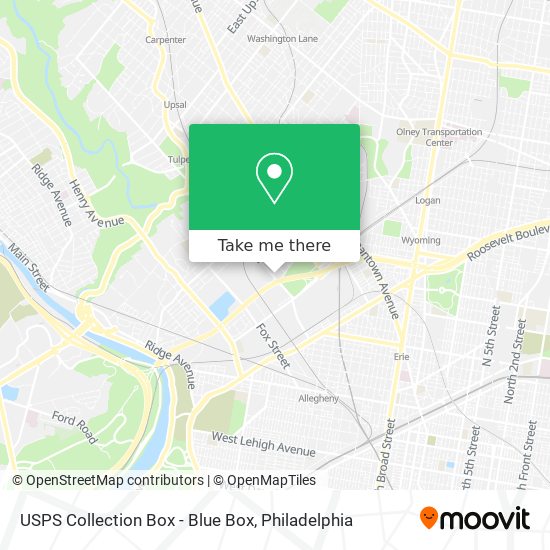 USPS Collection Box - Blue Box map