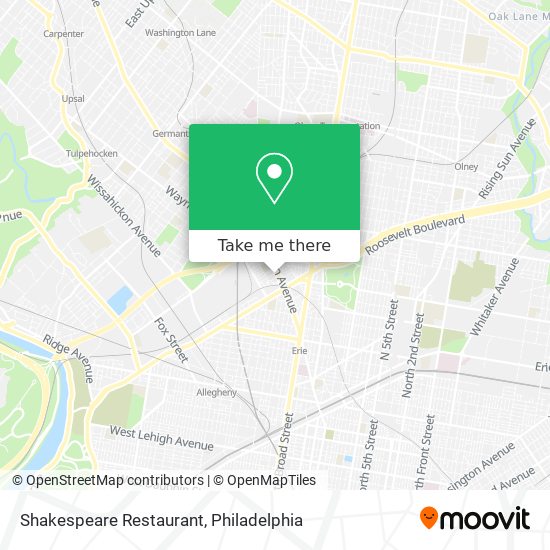 Mapa de Shakespeare Restaurant
