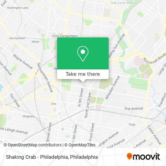 Mapa de Shaking Crab - Philadelphia