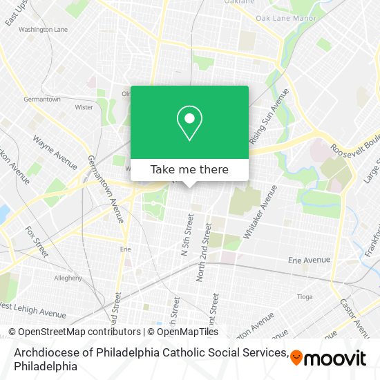 Mapa de Archdiocese of Philadelphia Catholic Social Services