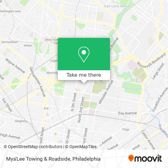 Mya'Lee Towing & Roadside map