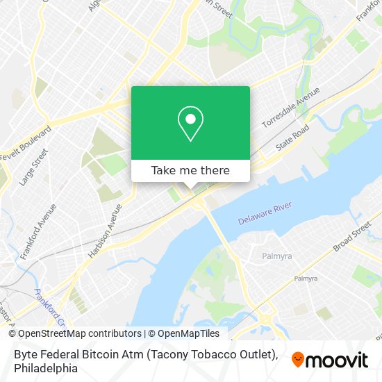 Mapa de Byte Federal Bitcoin Atm (Tacony Tobacco Outlet)