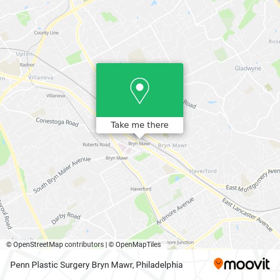 Penn Plastic Surgery Bryn Mawr map
