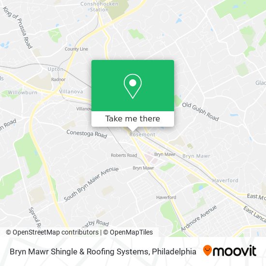 Bryn Mawr Shingle & Roofing Systems map