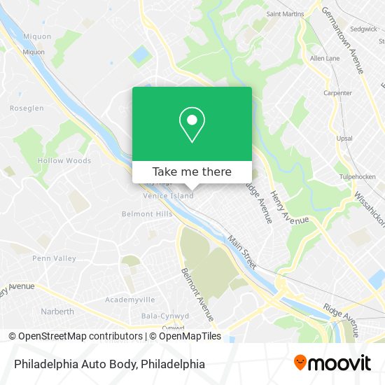 Mapa de Philadelphia Auto Body