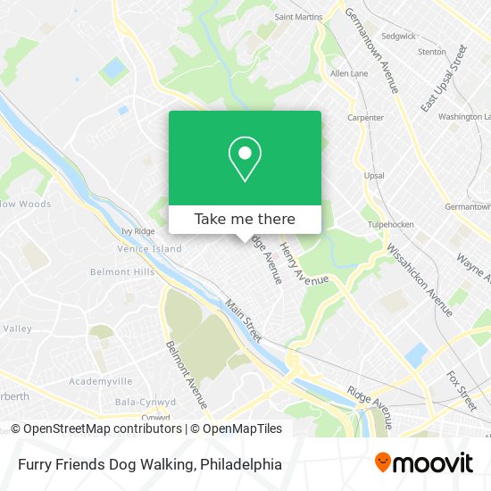 Mapa de Furry Friends Dog Walking