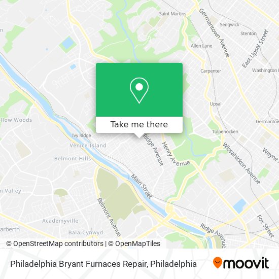 Philadelphia Bryant Furnaces Repair map