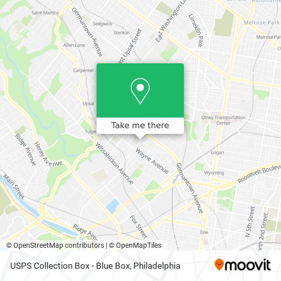 Mapa de USPS Collection Box - Blue Box