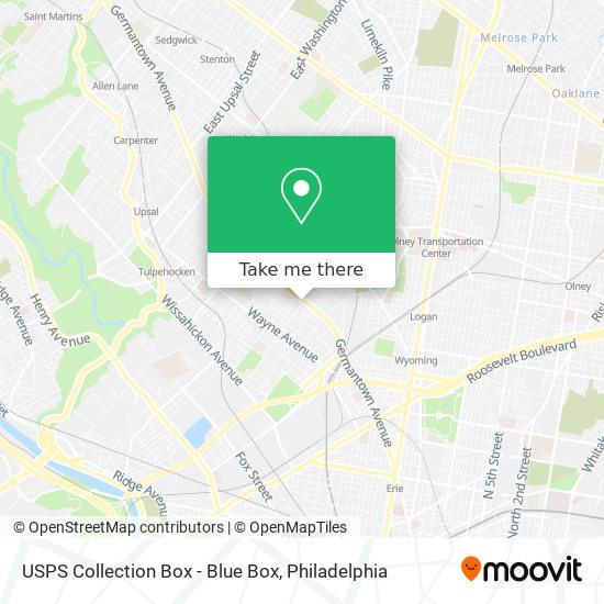 USPS Collection Box - Blue Box map