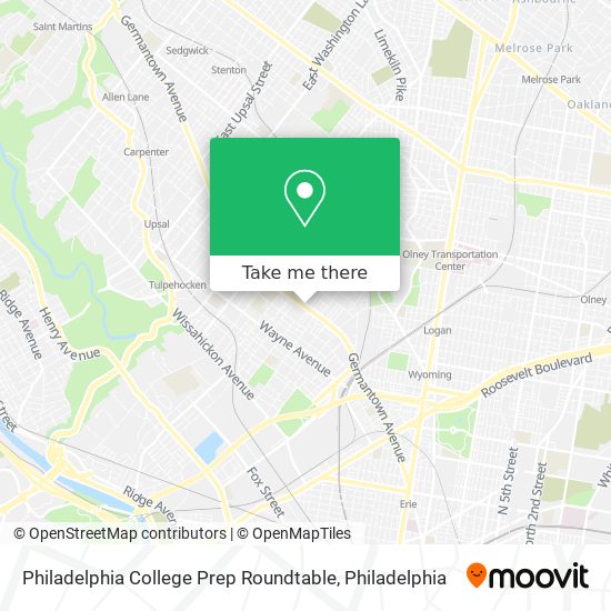 Philadelphia College Prep Roundtable map