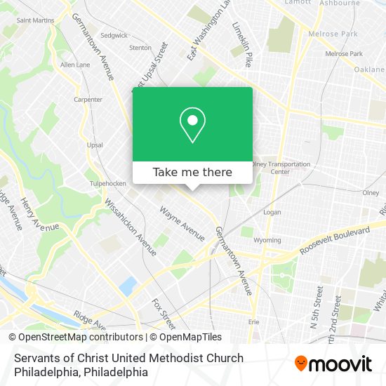 Mapa de Servants of Christ United Methodist Church Philadelphia