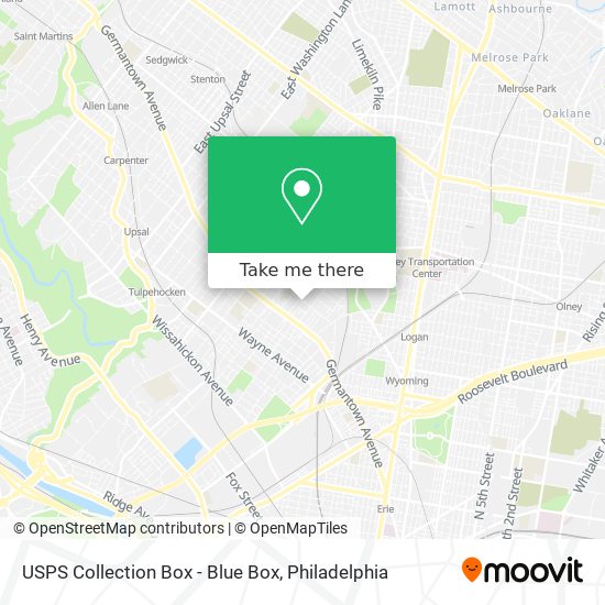 USPS Collection Box - Blue Box map