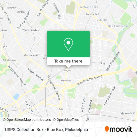 Mapa de USPS Collection Box - Blue Box