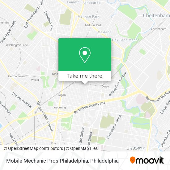 Mapa de Mobile Mechanic Pros Philadelphia