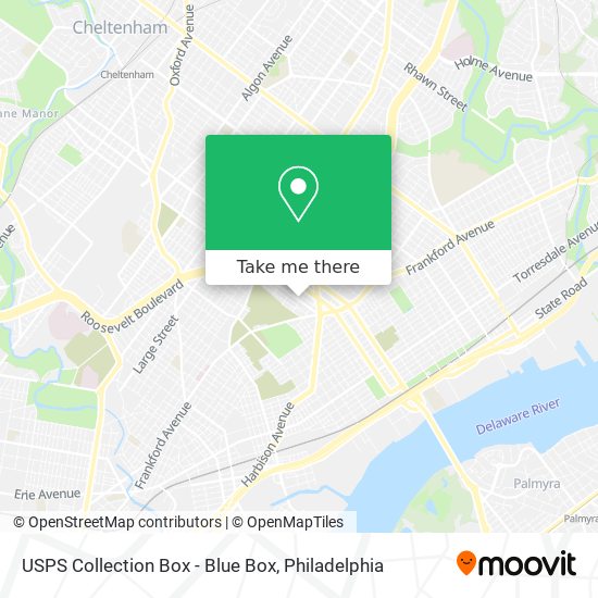 Mapa de USPS Collection Box - Blue Box