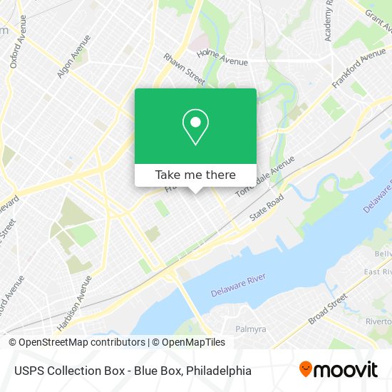 Mapa de USPS Collection Box - Blue Box