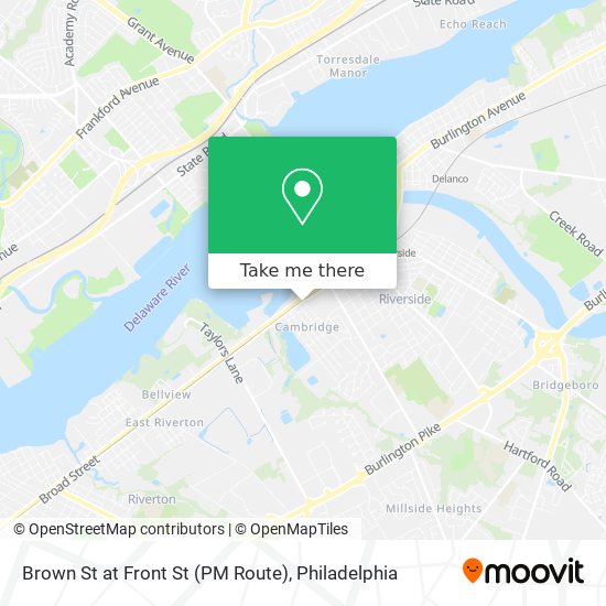 Mapa de Brown St at Front St (PM Route)