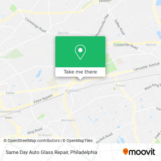 Same Day Auto Glass Repair map