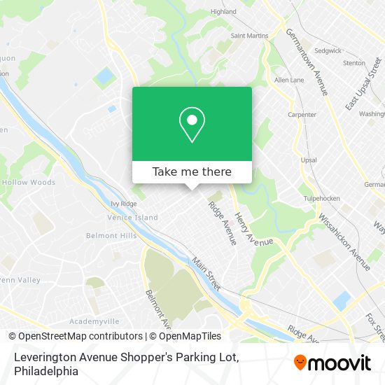 Leverington Avenue Shopper's Parking Lot map