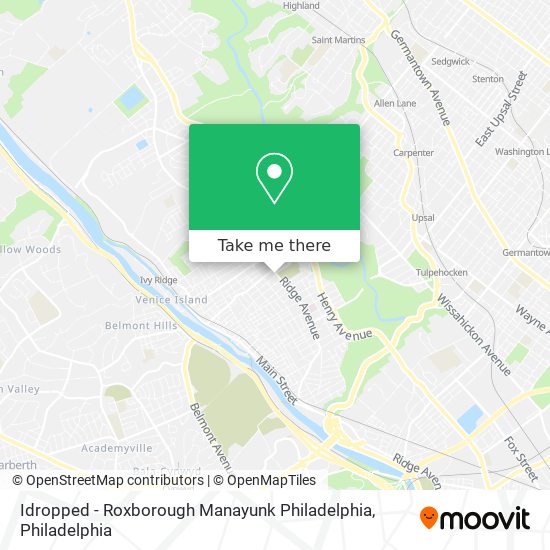 Mapa de Idropped - Roxborough Manayunk Philadelphia