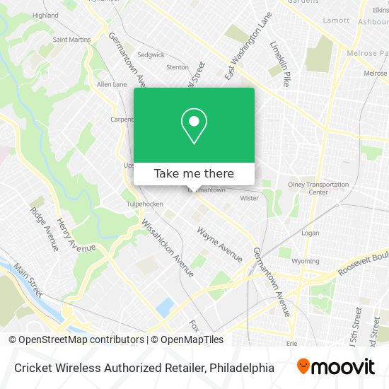 Mapa de Cricket Wireless Authorized Retailer