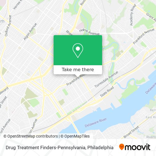 Drug Treatment Finders-Pennsylvania map