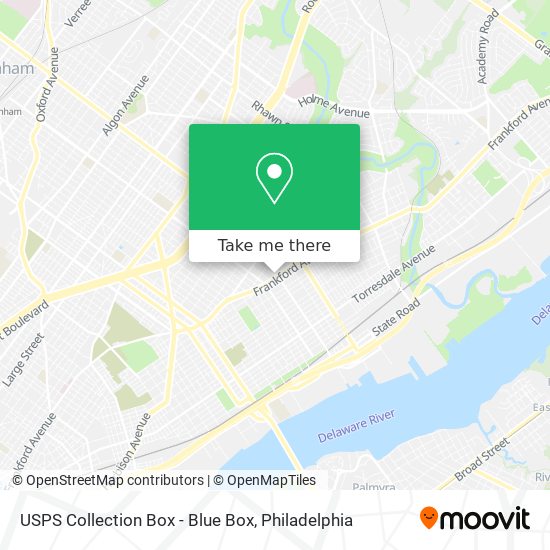 USPS Collection Box - Blue Box map