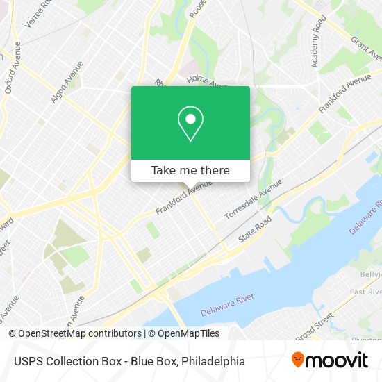 USPS Collection Box - Blue Box map