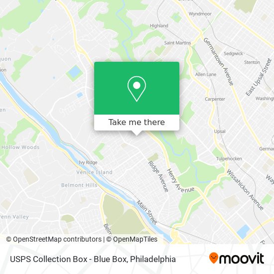 Mapa de USPS Collection Box - Blue Box