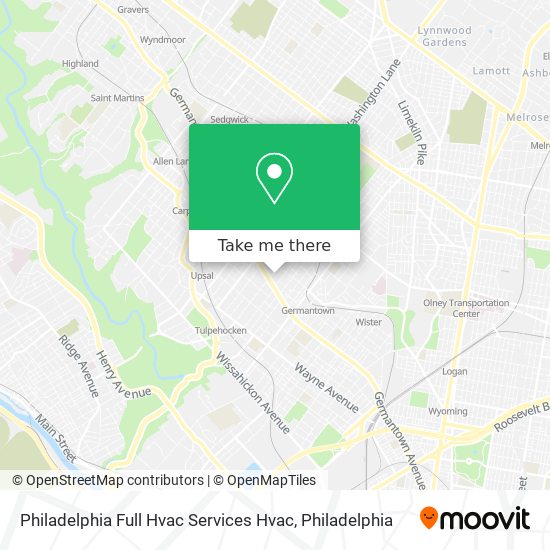 Mapa de Philadelphia Full Hvac Services Hvac