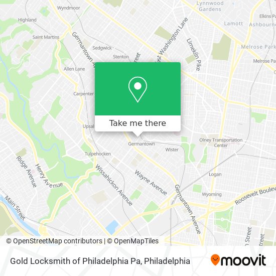 Gold Locksmith of Philadelphia Pa map
