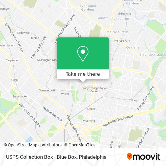 USPS Collection Box - Blue Box map