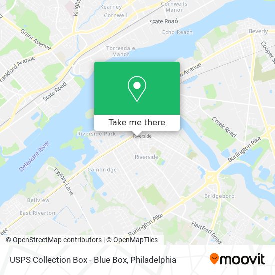 USPS Collection Box - Blue Box map