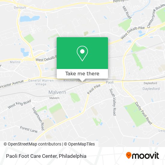 Mapa de Paoli Foot Care Center