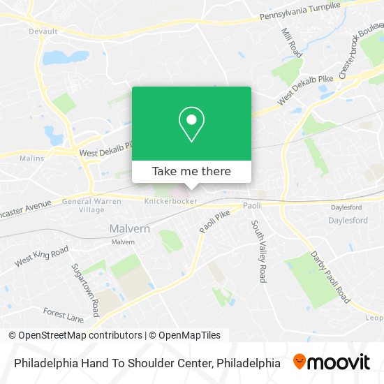 Philadelphia Hand To Shoulder Center map