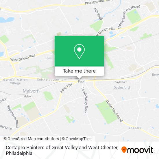 Certapro Painters of Great Valley and West Chester map