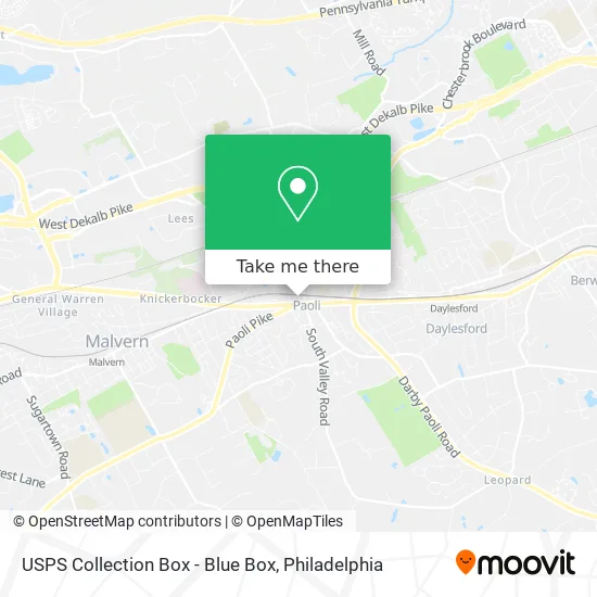 USPS Collection Box - Blue Box map