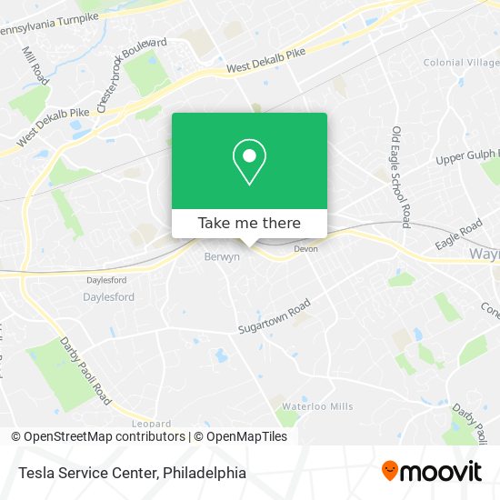 Mapa de Tesla Service Center