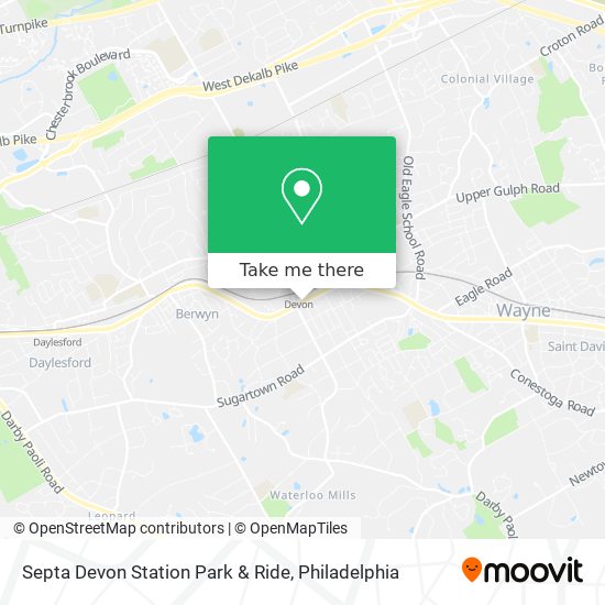 Septa Devon Station Park & Ride map