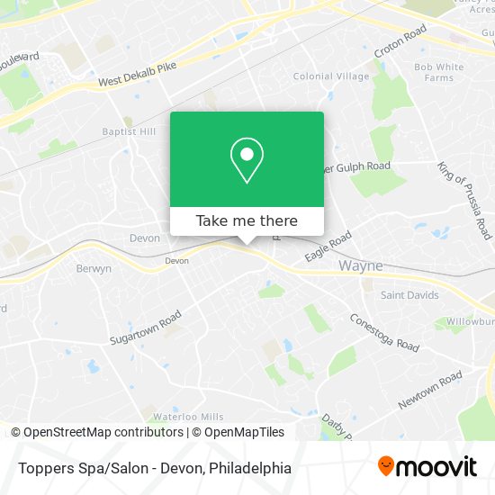 Mapa de Toppers Spa/Salon - Devon