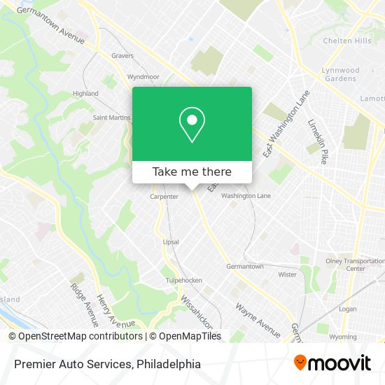 Mapa de Premier Auto Services