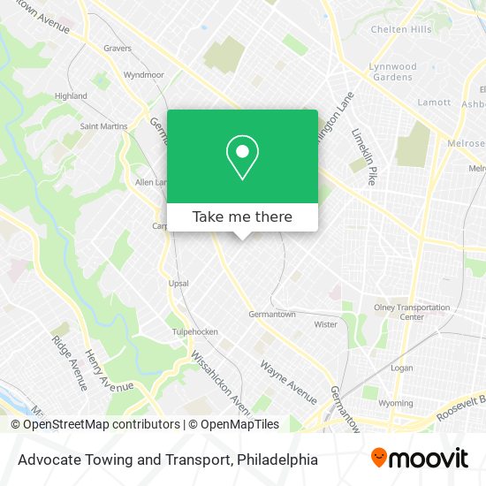 Advocate Towing and Transport map