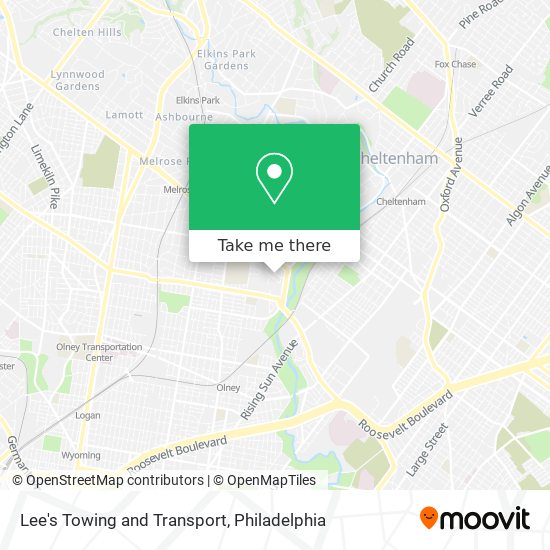 Lee's Towing and Transport map