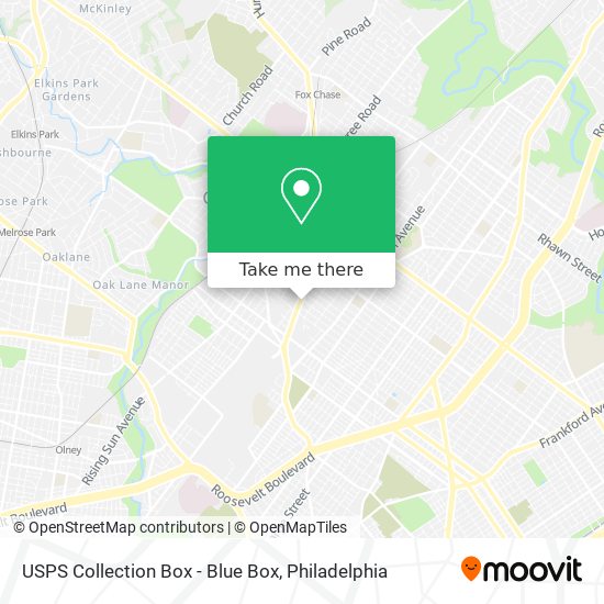 Mapa de USPS Collection Box - Blue Box