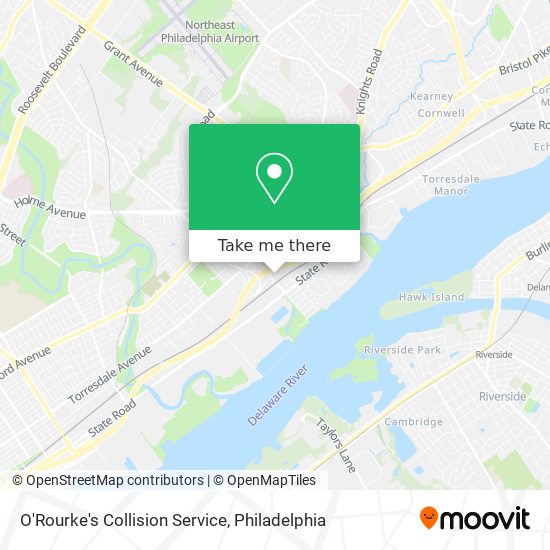 O'Rourke's Collision Service map